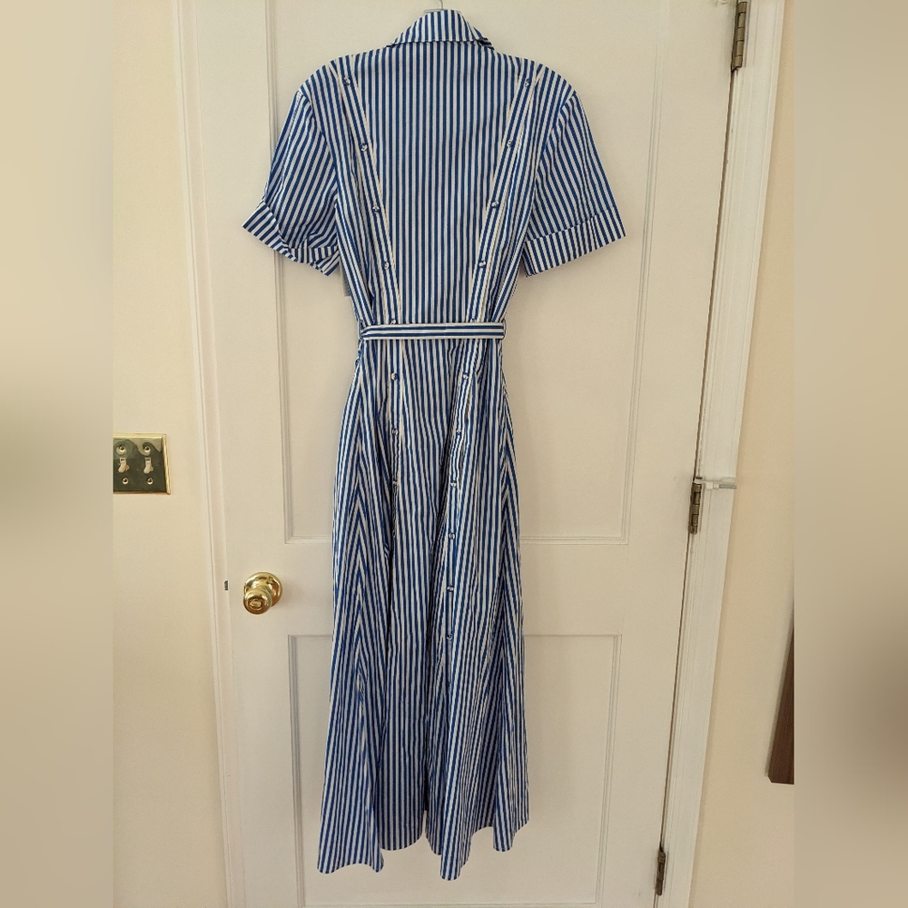 NICHOLAS Blue and White Striped Dress